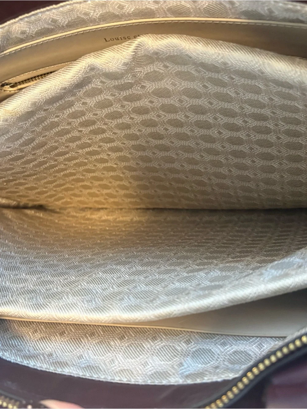 Louise et Cie Aubergine/Rosewood Leather Laptop Tote